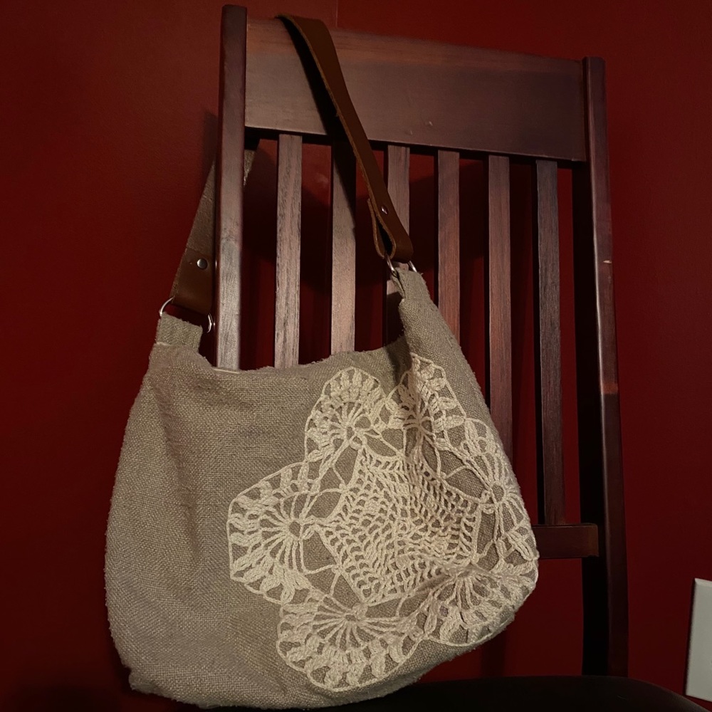 Juneberry canvas and embroidered purse